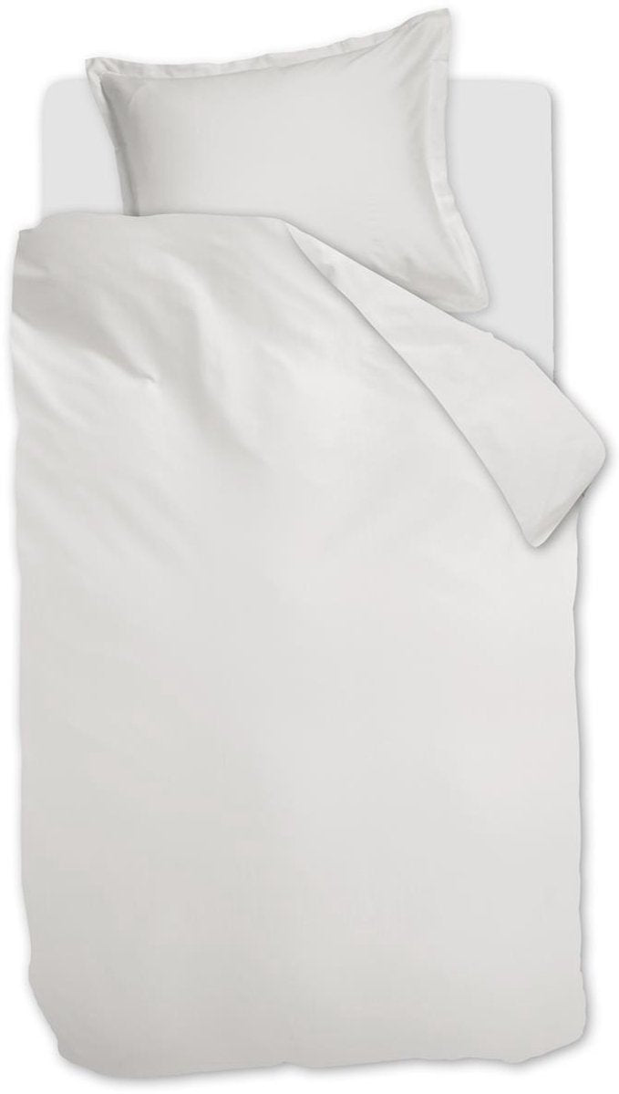 Housse de couette Ambiante satin uni - simple - 140x200 220 cm - blanc