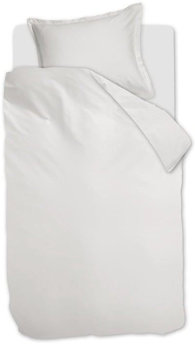 Housse de couette Ambiante satin uni - simple - 140x200 220 cm - blanc
