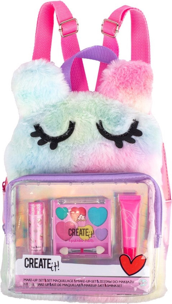 Créez-le! Maquillage de beauté réglé dans un sac à dos