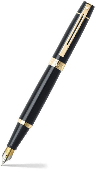 Stylo plume Sheaffer-300 e9325-f-ton or noir brillant-sf-e0932543