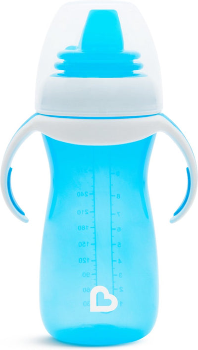 Munchkin gobelet de transition - gobelet doux - gobelet de transition - gobelet anti-fuite pour bébés - à partir de 9 mois - 296 ml - bleu - gobelet à boire