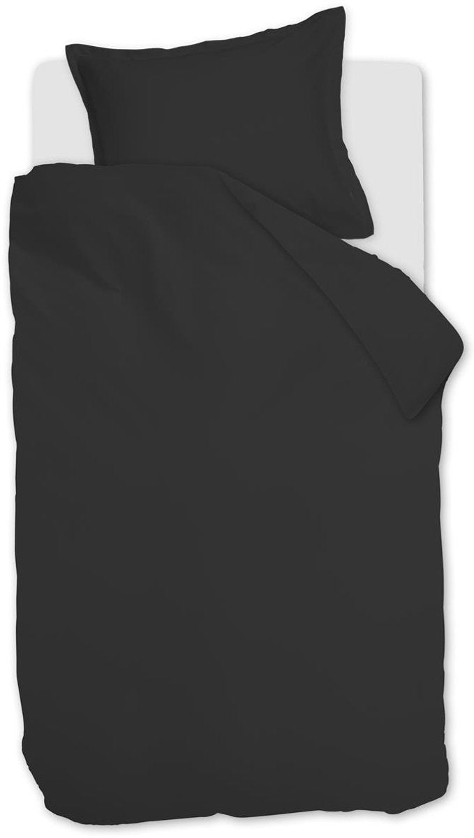 Housse de couette Ambiante satin uni - simple - 140x200 220 cm - noir