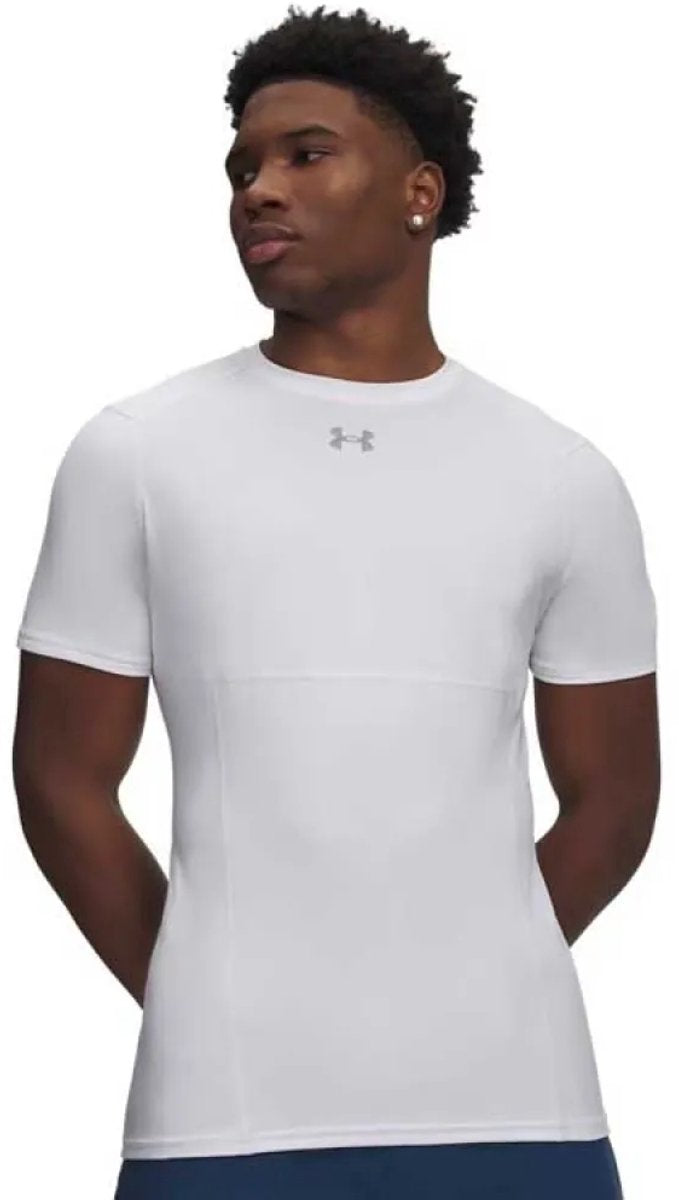 Chemise de sport Under Armour UA HG Elite Fitted SS-WHT pour hommes - Blanc - Réfléchissant