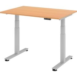 Bureau assis-debout Bach Hammerer hêtre 120x80x127cm