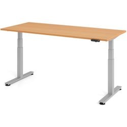 Bureau assis-debout Bach Hammerer hêtre 180x80x127cm