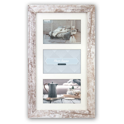Frame photo Zep V23106 Nelson 6 3Q White Wash pour 3 photos