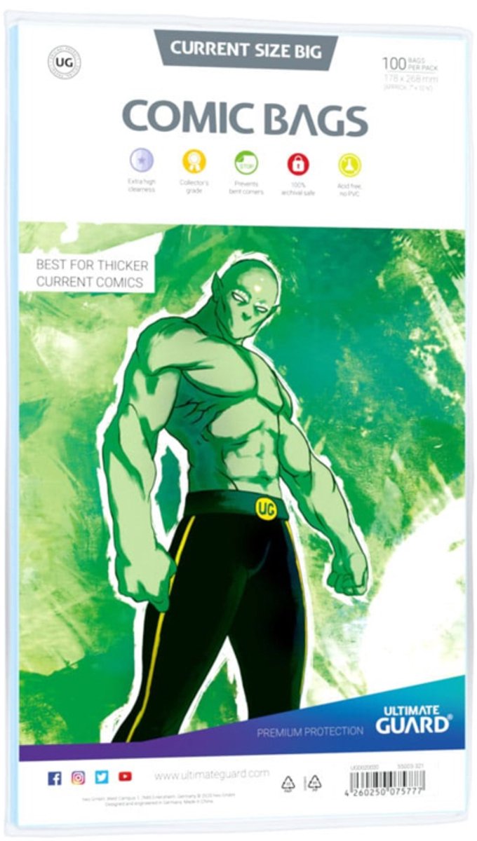 Sacs de bandes dessinées Ultimate Guard standard (100) - taille actuelle grande
