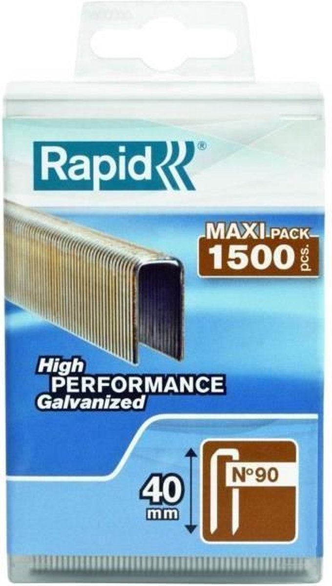 Agrafes à dos étroit Rapid 5000127 - type 90 - 40 mm (1500pcs)