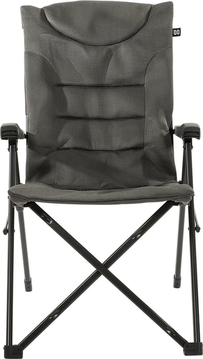 Chaise de camping Travellife Barletta Cross anthracite - Rembourrage en maille aérée et résistante aux intempéries - Capacité de charge de 120 kg - Sac de transport inclus