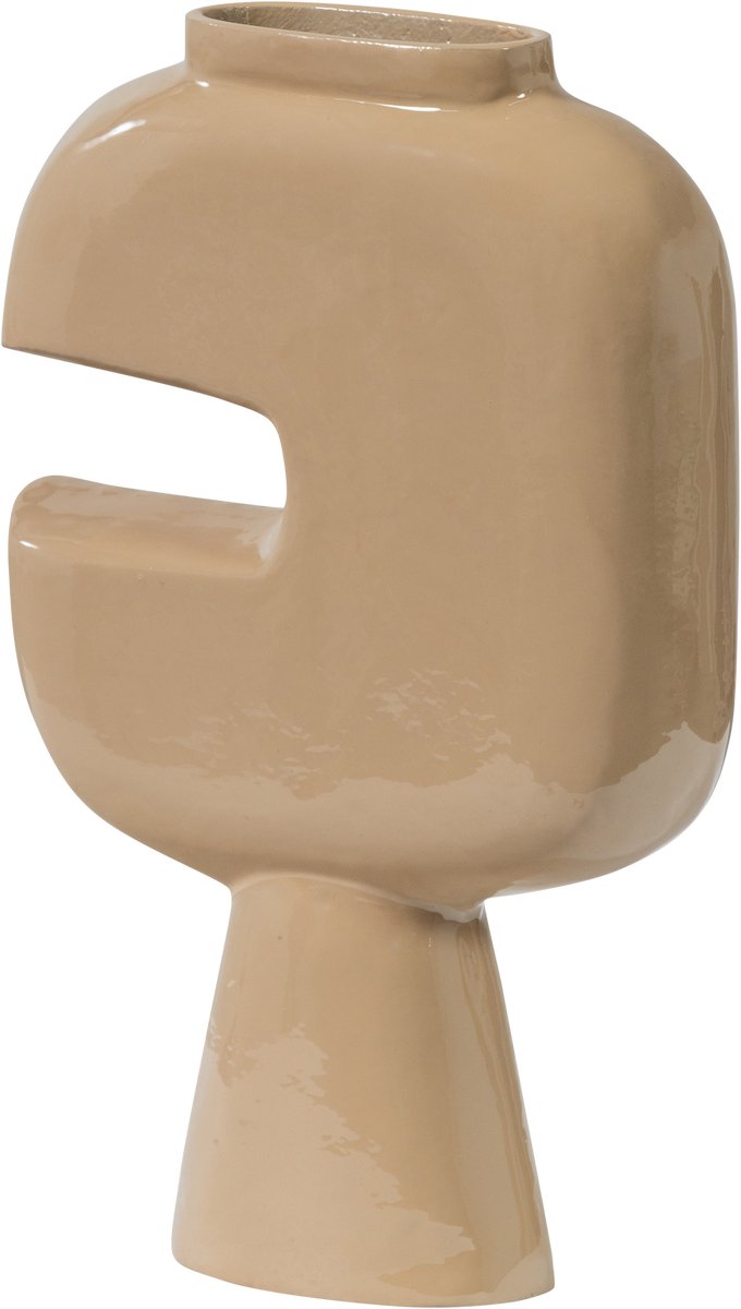 Vase Woood Gianna - aluminium - sable - 31x21x7 cm