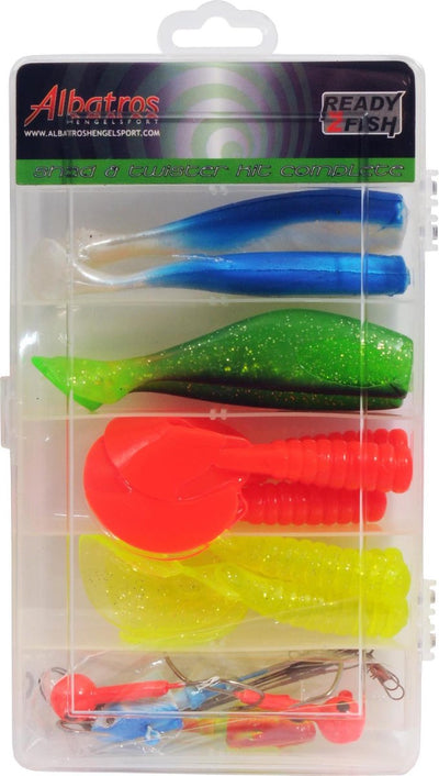 Albatros ready2fish twister shad box - ensemble de pêche - 16 pièces