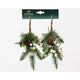 Decoris Brindille de Noël sur clip 2 pièces vert-blanc