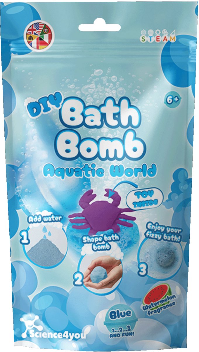 Science 4 vous science4you bombe de bain faisant un ensemble de jouets de chimie bleue bricolage.