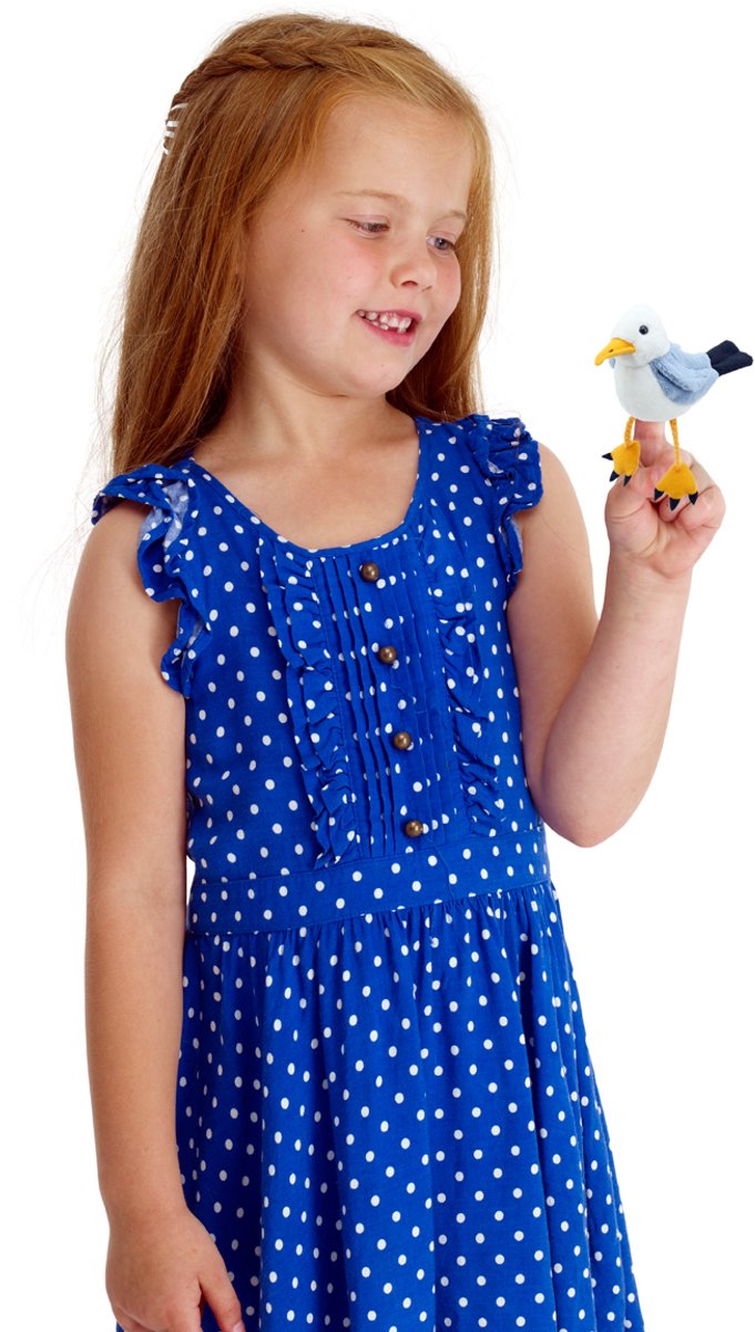 Accessoire de jouet de mouette de marionnette à doigt de la société de marionnettes.