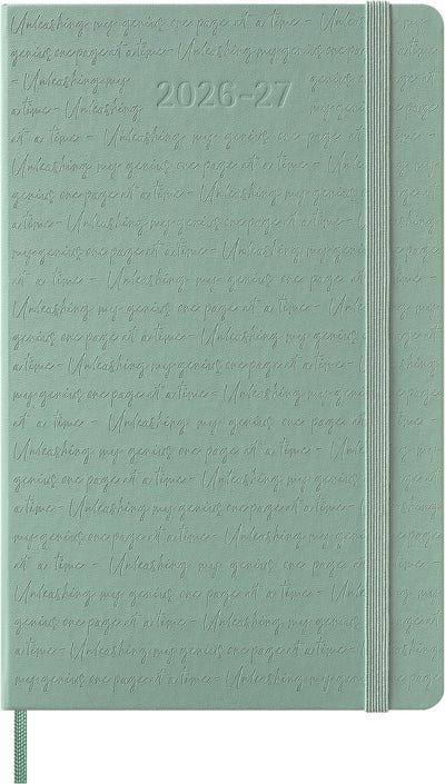 Agenda Moleskine 18 mois - 2026 27 - hebdomadaire - grand - couverture rigide - vert sauge