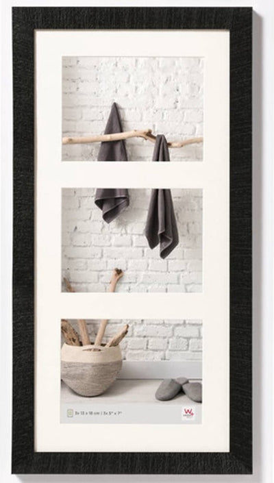 Walther home - cadre en bois - format photo 3x13x18 cm - noir