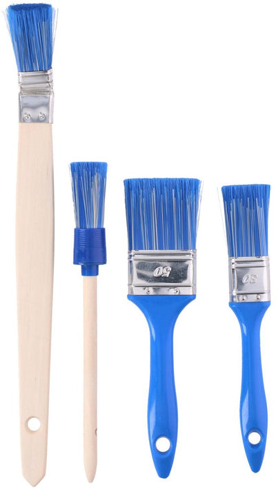 Jeu de brosses universelles Kinzo – 4 pièces – brosses plates, brosse ronde et brosse radiateur – 25, 30 et 50 mm
