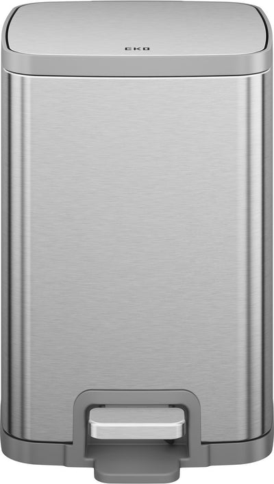 Eko - poubelle à pédale stella x 6 litres - plastique inox - acier inoxydable mat - poubelle