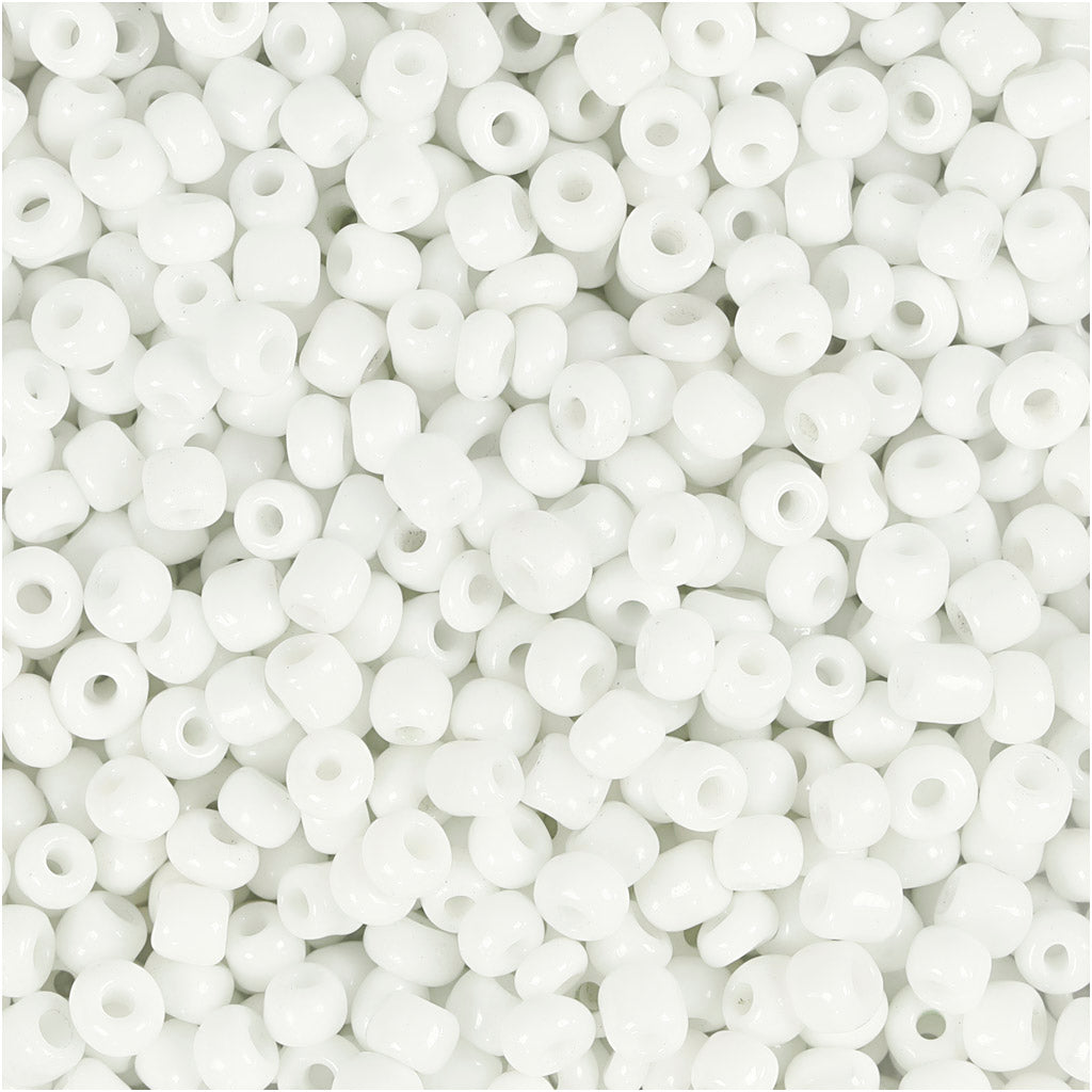 Perles de rocaille Creativ Company, d 3 mm, taille 8 0, taille du trou 0,6-1,0 mm, blanches, 25 g 1 boîte