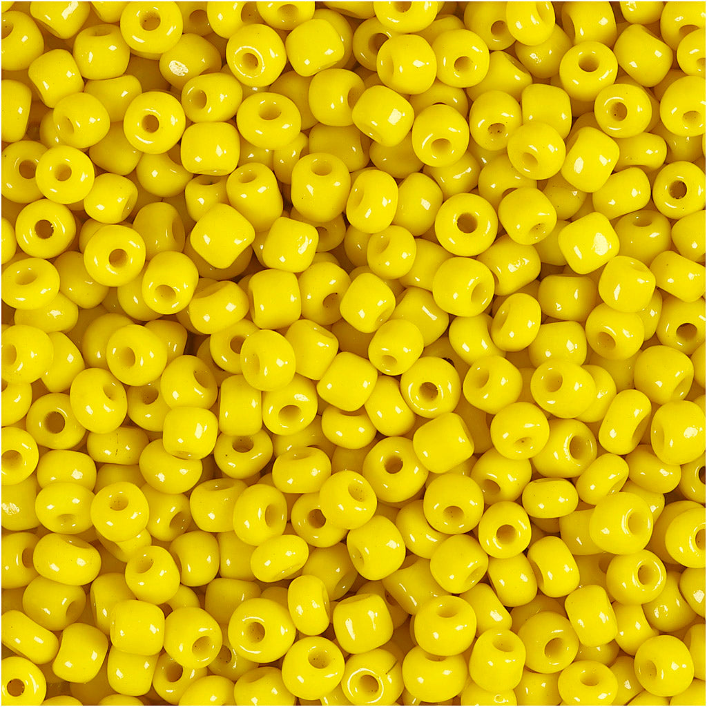Perles de rocaille Creativ Company, d 3 mm, taille 8 0, diamètre du trou 0,6-1,0 mm, jaune, 25 g 1 boîte