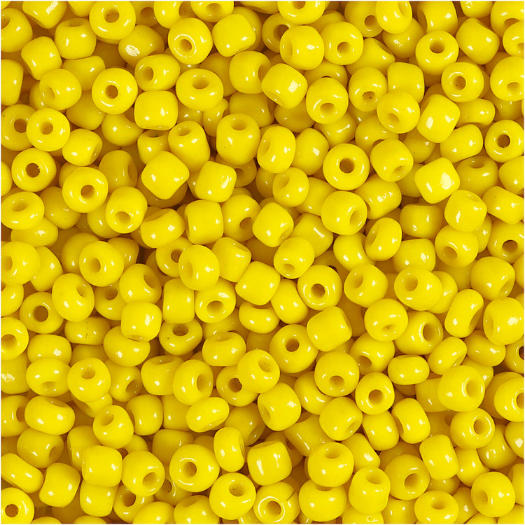 Perles de rocaille Creativ Company, d 3 mm, taille 8 0, diamètre du trou 0,6-1,0 mm, jaune, 25 g 1 boîte