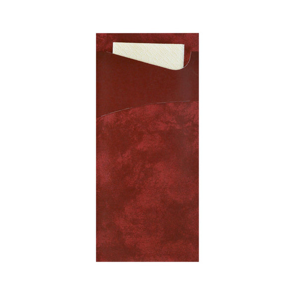 Duni sacchetto bordeaux avec serviette champagne 2 couches (100 pièces)