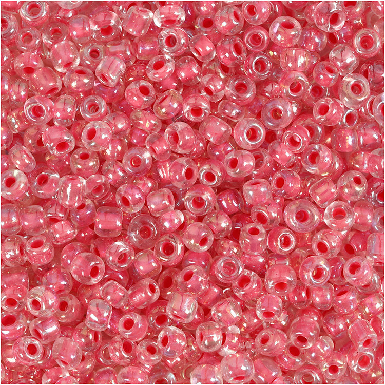 Perles de rocaille Creativ Company, d 3 mm, taille 8 0, taille du trou 0,6-1,0 mm, noyau rose, 25 g 1 boîte