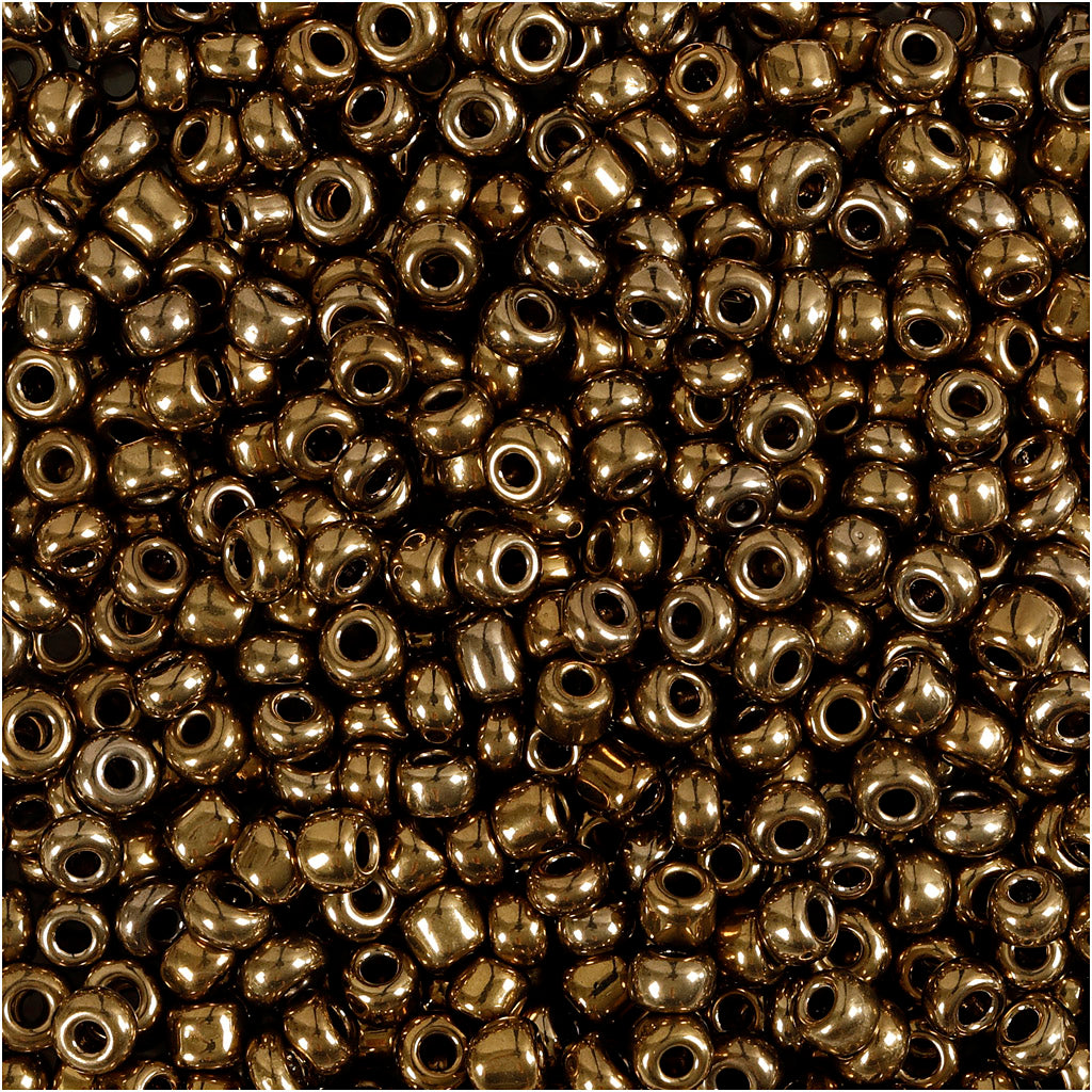 Perles de rocaille Creativ company, d 3 mm, taille 8 0, diamètre du trou 0,6-1,0 mm, bronze, 25 gr 1 boîte
