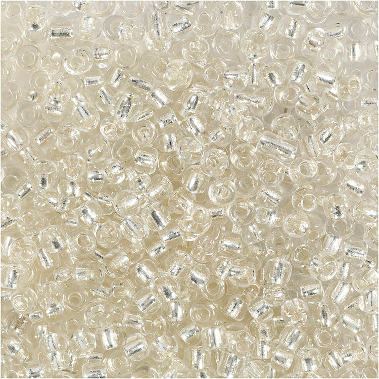Perles de rocaille Creativ company, d 3 mm, taille 8 0, diamètre du trou 0,6-1,0 mm, argent, 25 gr 1 boîte