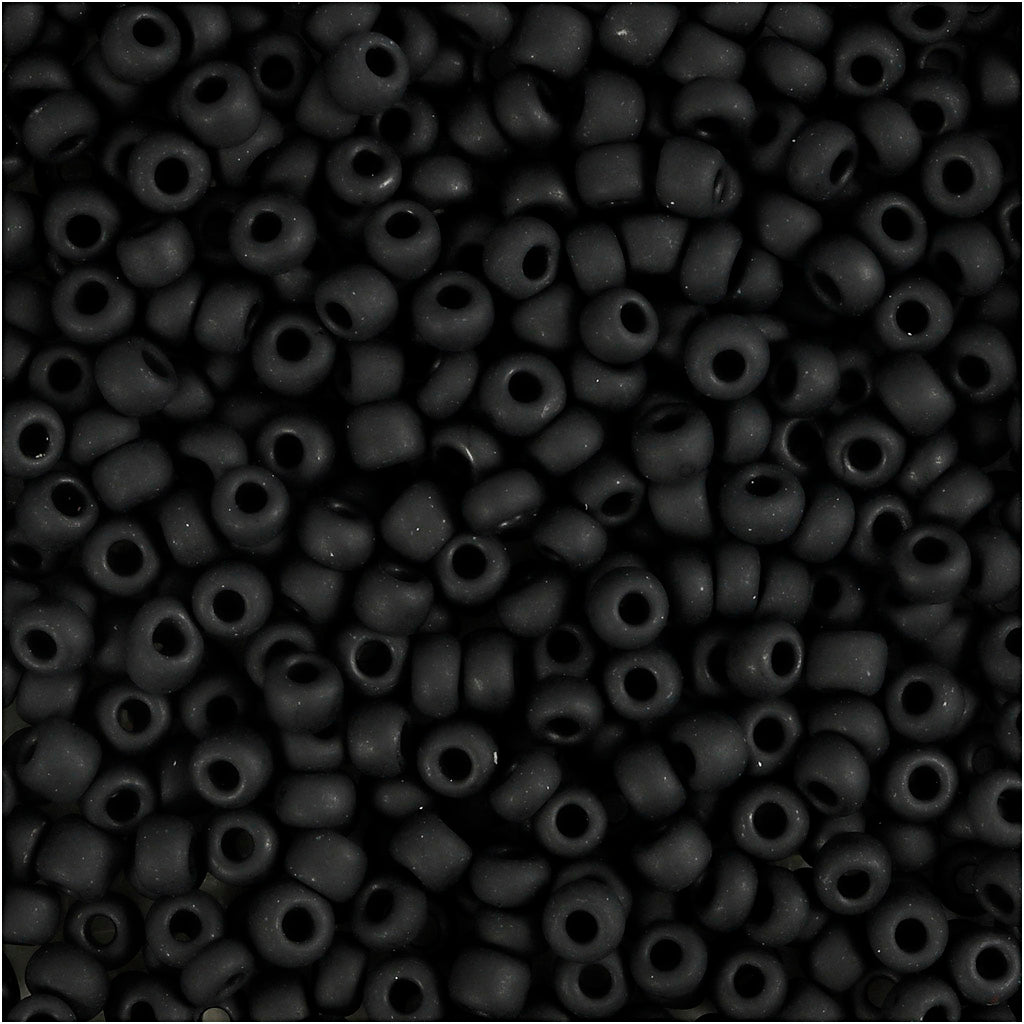 Perles de rocaille Creativ Company, d 3 mm, taille 8 0, diamètre du trou 0,6-1,0 mm, noir mat, 25 g 1 boîte