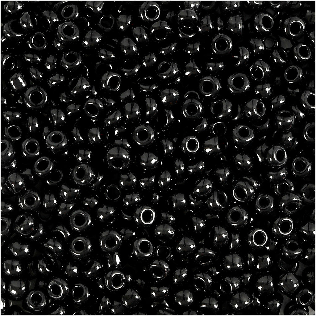 Perles de rocaille Creativ Company, d 3 mm, taille 8 0, taille du trou 0,6-1,0 mm, noires, 25 g 1 boîte
