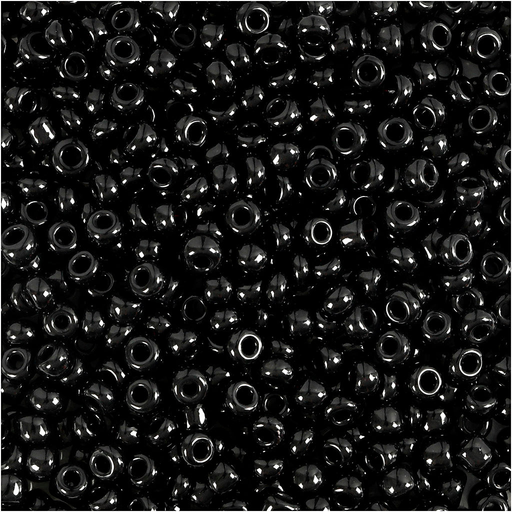 Perles de rocaille Creativ Company, d 3 mm, taille 8 0, taille du trou 0,6-1,0 mm, noires, 500 g 1 boîte
