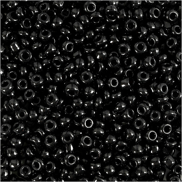 Perles de rocaille Creativ Company, d 3 mm, taille 8 0, taille du trou 0,6-1,0 mm, noires, 500 g 1 boîte