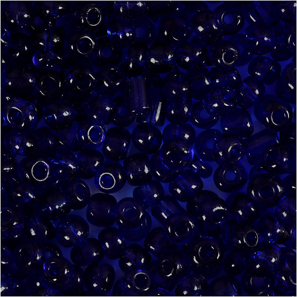 Perles de rocaille Creativ company, d 4 mm, taille 6 0, diamètre du trou 0,9-1,2 mm, bleu cobalt, 25 gr 1 boîte