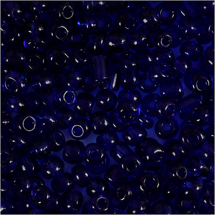 Perles de rocaille Creativ company, d 4 mm, taille 6 0, diamètre du trou 0,9-1,2 mm, bleu cobalt, 25 gr 1 boîte