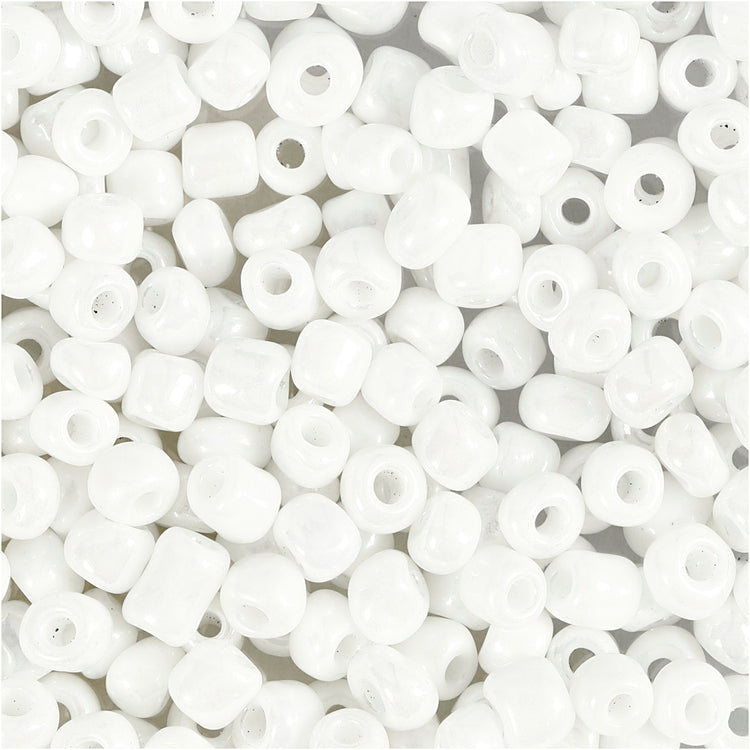 Perles de rocaille Creativ Company, d 4 mm, taille 6 0, diamètre du trou 0,9-1,2 mm, nacre blanche, 25 g 1 boîte