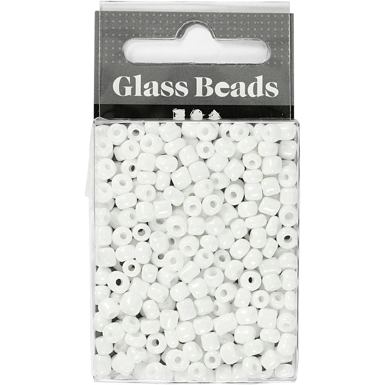 Perles de rocaille Creativ Company, d 4 mm, taille 6 0, diamètre du trou 0,9-1,2 mm, nacre blanche, 25 g 1 boîte