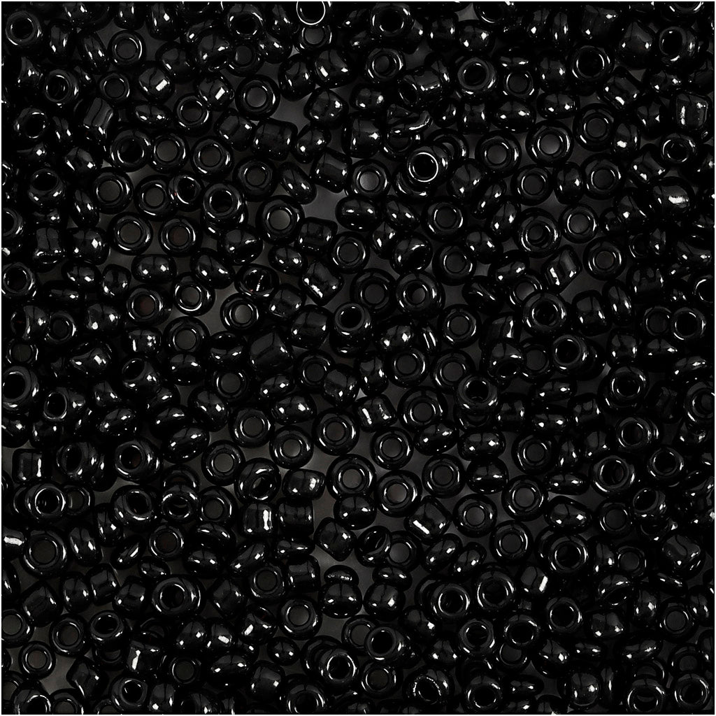 Perles de rocaille Creativ Company, d 2 mm, taille 12 0, diamètre du trou 0,8 mm, noires, 25 g 1 boîte