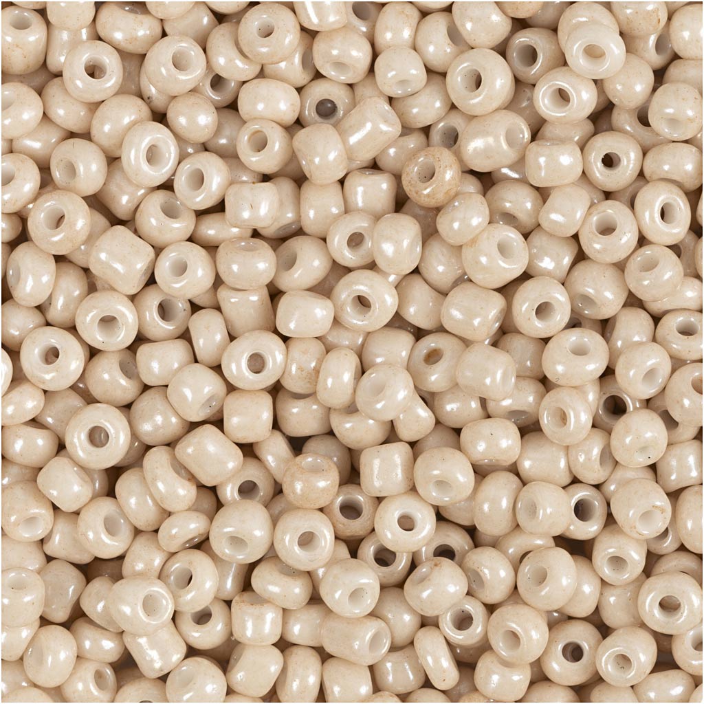 Perles de rocaille Creativ Company, d 3 mm, taille 8 0, diamètre du trou 0,6-1,0 mm, beige, 25 g 1 boîte