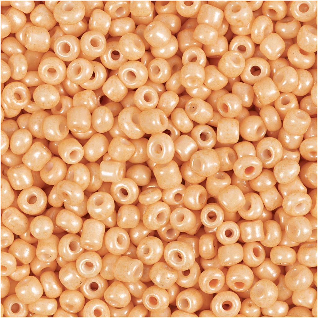Perles de rocaille Creativ Company, d 3 mm, taille 8 0, taille du trou 0,6-1,0 mm, pêche, 25 g 1 boîte