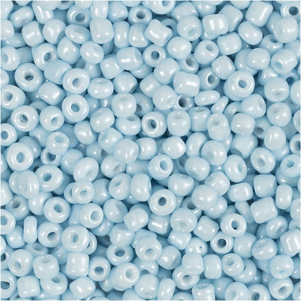 Perles de rocaille Creativ Company, d 3 mm, taille 8 0, taille du trou 0,6-1,0 mm, bleu clair, 25 g 1 boîte