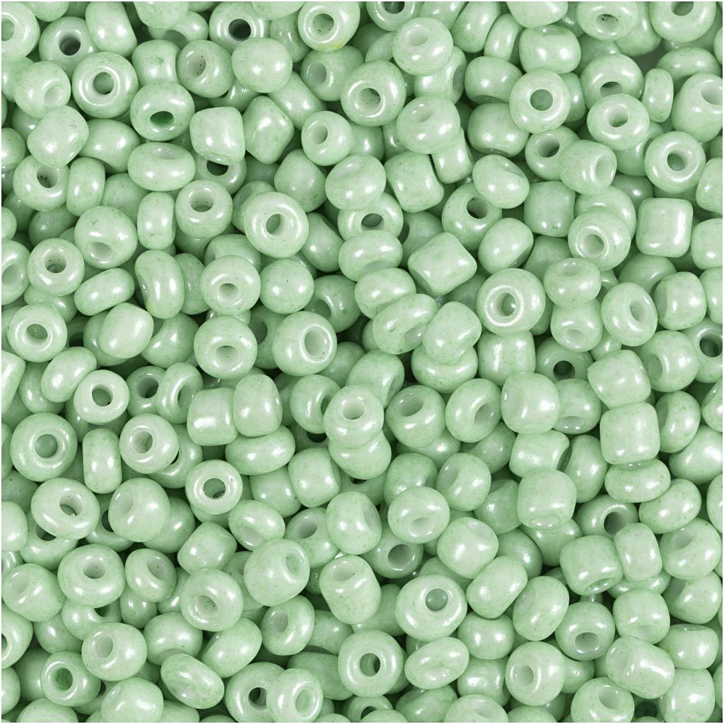 Perles de rocaille Creativ Company, d 3 mm, taille 8 0, diamètre du trou 0,6-1,0 mm, vert clair, 25 g 1 boîte
