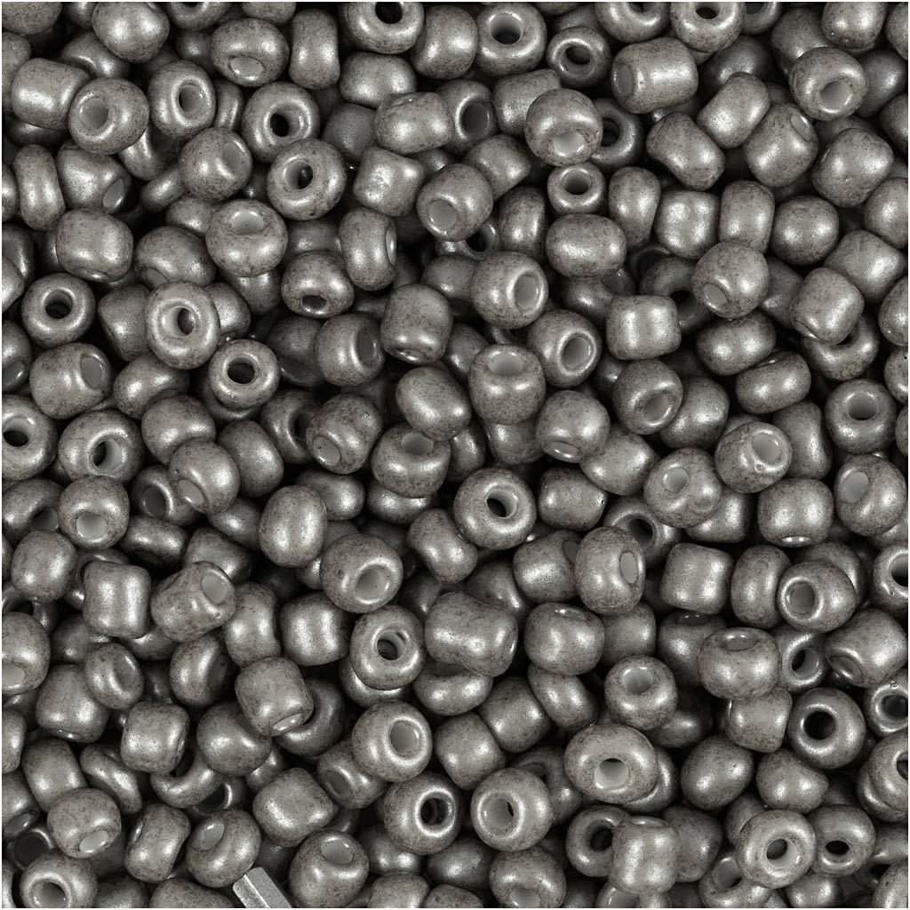 Perles de rocaille Creativ company, d 3 mm, taille 8 0, diamètre du trou 0,6-1,0 mm, gris, 25 gr 1 boîte