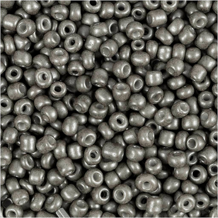 Perles de rocaille Creativ company, d 3 mm, taille 8 0, diamètre du trou 0,6-1,0 mm, gris, 25 gr 1 boîte
