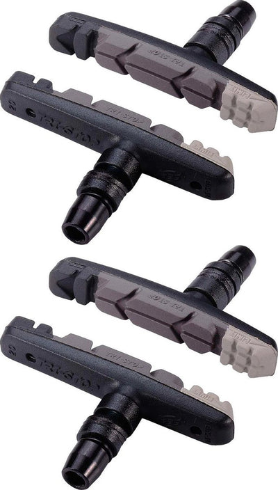 Bbb cycling plaquettes de frein de vélo - tristop - frein sur jante - pour vélo de ville VTT - compatible shimano - plaquettes de frein v-brake - triple couleur - bbs-16t