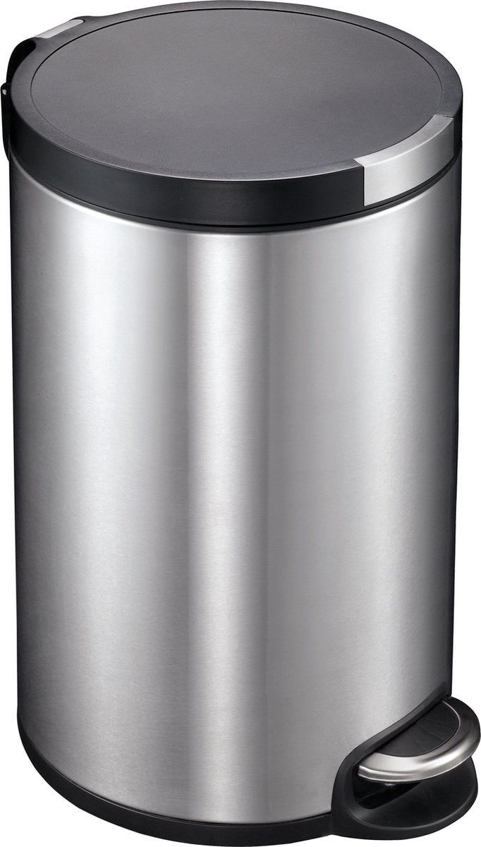 Eko - poubelle à pédale artistique 12 litres - plastique inox - acier inoxydable mat - poubelle