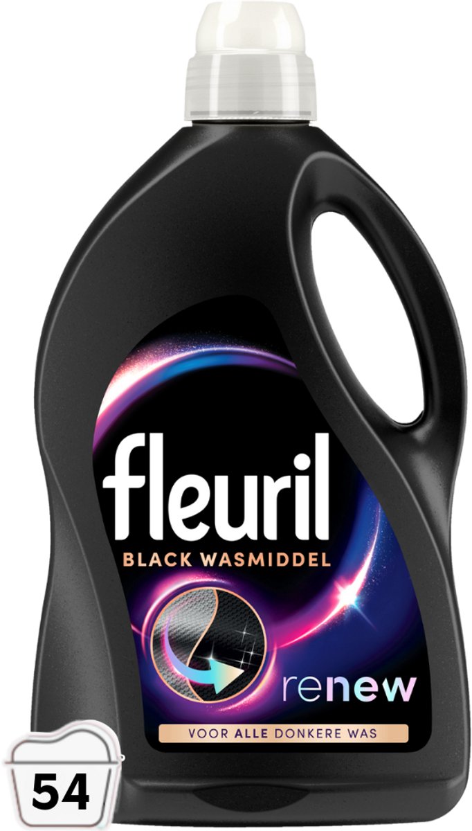 Fleuril noir - lessive liquide - lessive foncée et noire - 54 lavages - conditionnement vrac