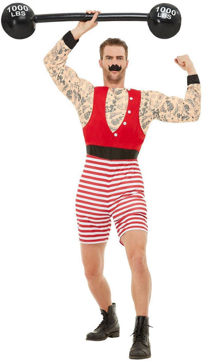 Smiffys - costume d'homme fort de luxe - l - rouge blanc