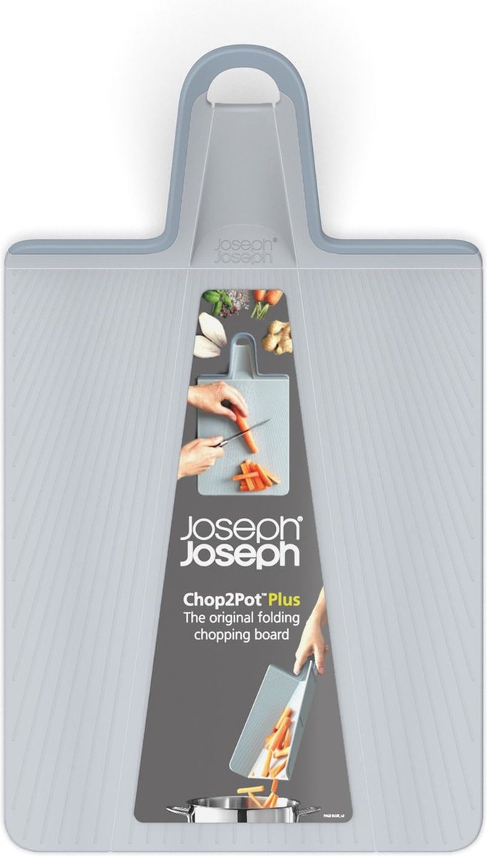 Joseph joseph chop2pot plus planche à découper – pliable – bleu clair – moyen – antidérapant va au lave-vaisselle