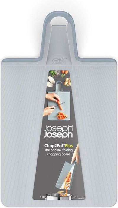Joseph joseph chop2pot plus planche à découper – pliable – bleu clair – moyen – antidérapant va au lave-vaisselle